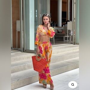 KAANDA GREEK VILLAGE GYPSY WIDE TOP PANT RESORT COLLECTION M/L